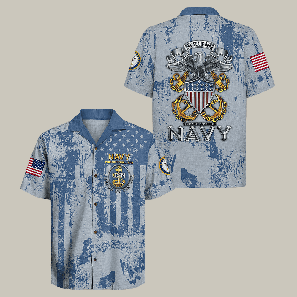 US Navy Hawaiian Shirt US Navy 250th Anniversary Military Appreciation Gift US Navy Hawaiian Shirt US Navy 250th Anniversary Military Appreciation Gift - Image 1