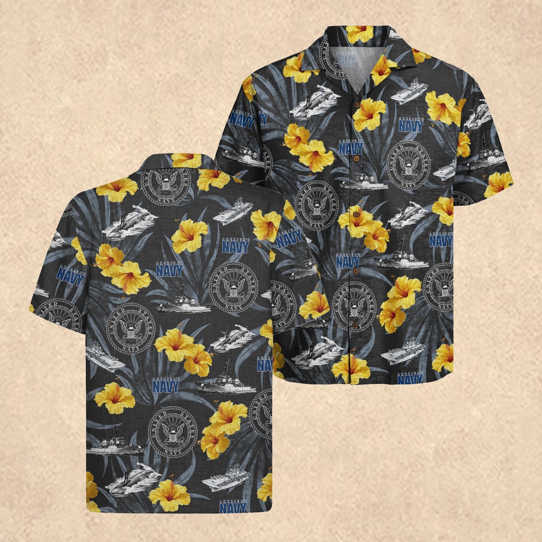 US Navy Merch Hawaiian Shirt Celebrating 250th Anniversary Gift for US Navy Veterans