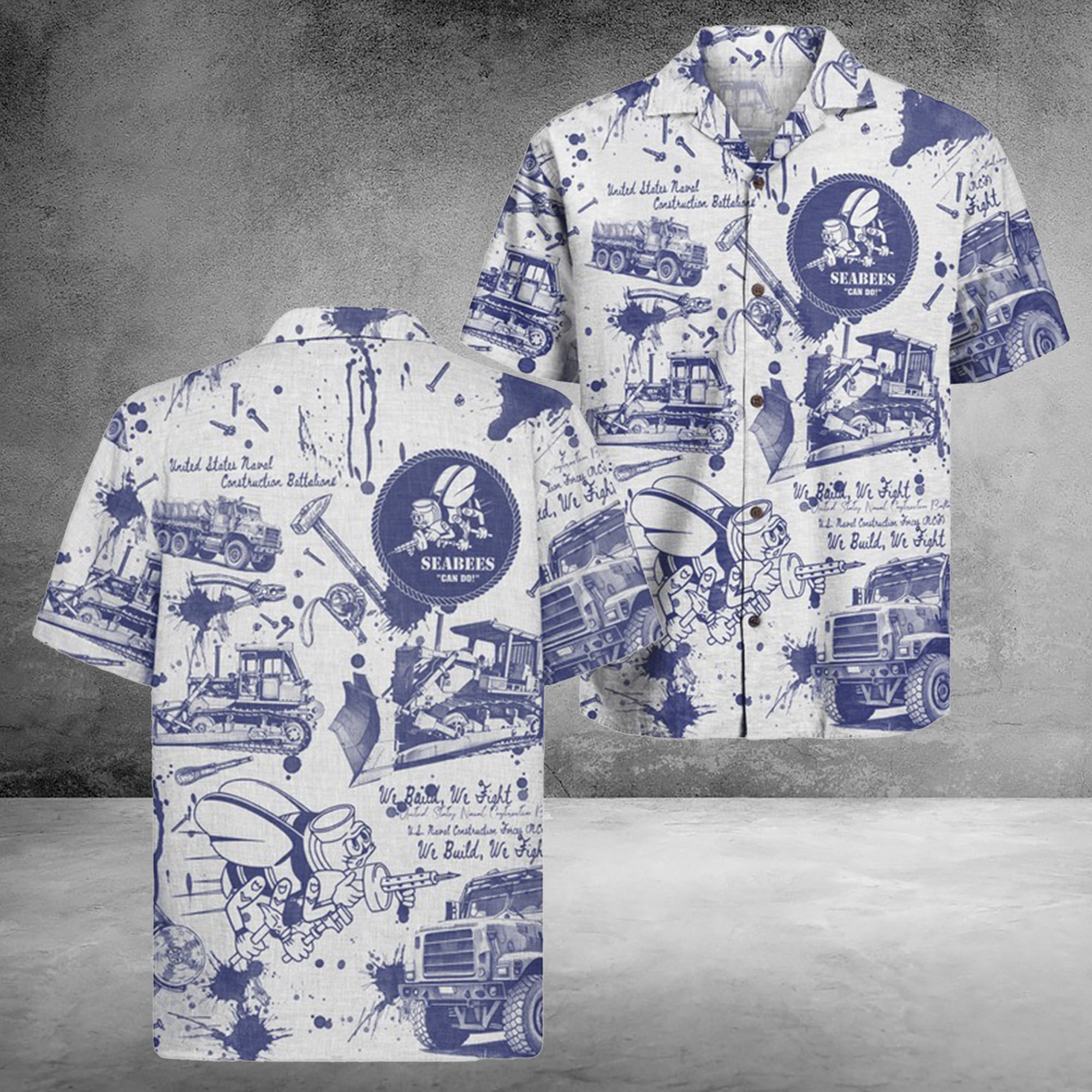 US Navy Seabees 250th Years Of Service Hawaiian Shirt United States Gift For Husband