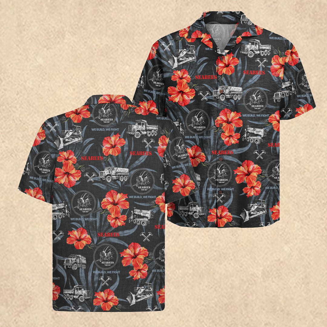 US Navy Seabees 4th of July Hawaiian Shirt 250th Anniversary Merch Patriotic Gift Mens