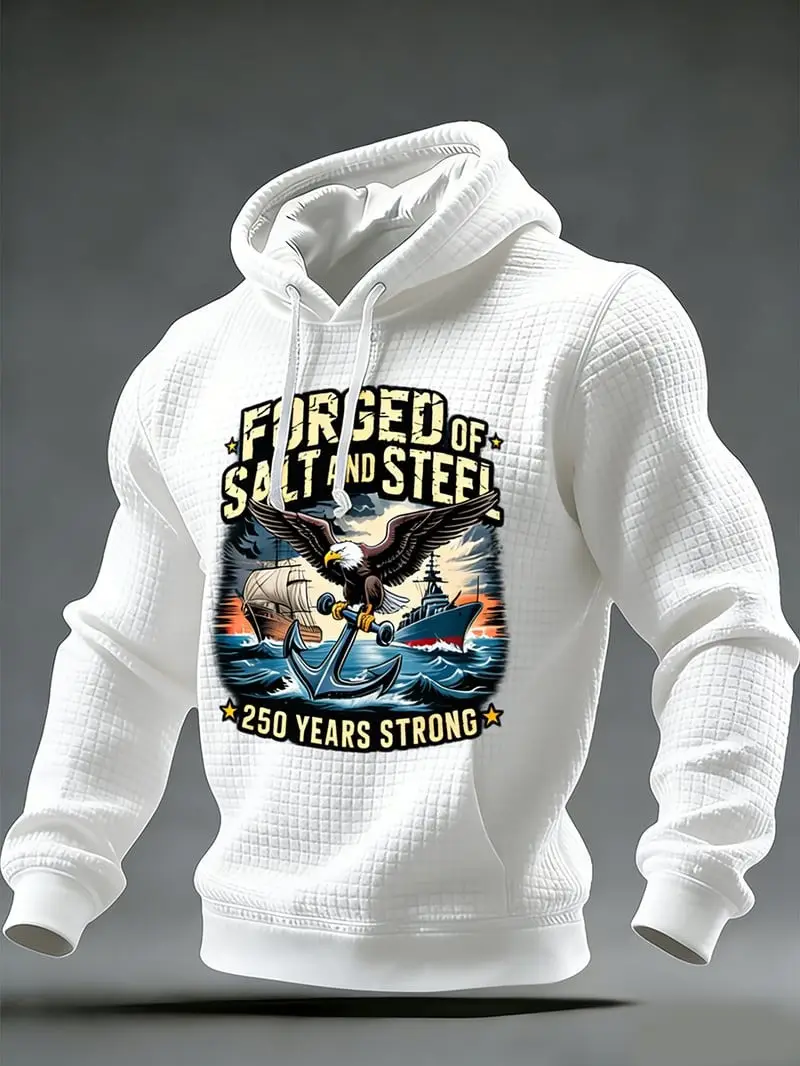 US Navy Ship 250th Anniversary Commemorative Hoodie Forged Salt And Steel Clothes Gift US Navy Ship 250th Anniversary Commemorative Hoodie Forged Salt And Steel Clothes Gift - Image 1