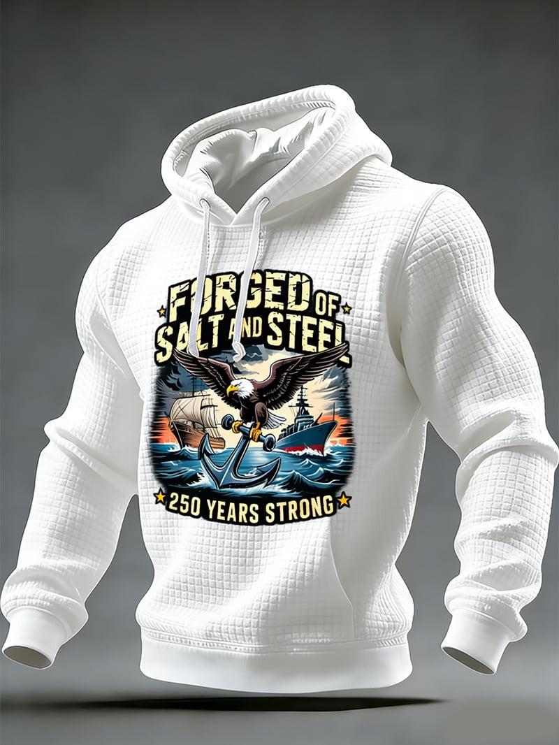 US Navy Ship 250th Anniversary Commemorative Hoodie Forged Salt And Steel Clothes Gift US Navy Ship 250th Anniversary Commemorative Hoodie Forged Salt And Steel Clothes Gift - Image 1