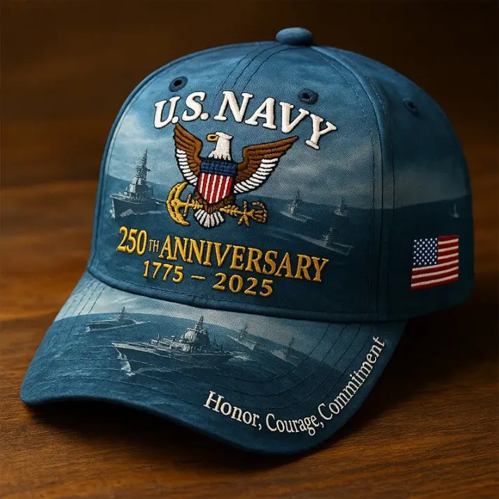 US Navy Veteran 250 Anniversary Hat 1775 2025 Honor Courage Commitment Cap Gifts For Him