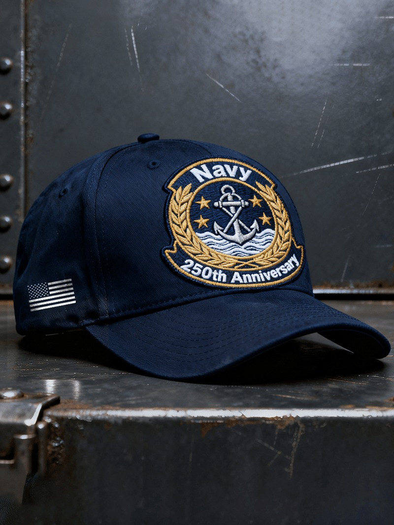 US Navy Veteran Baseball Cap Patriotic Military Anchor Emblem Vintage Hat Gift For Him