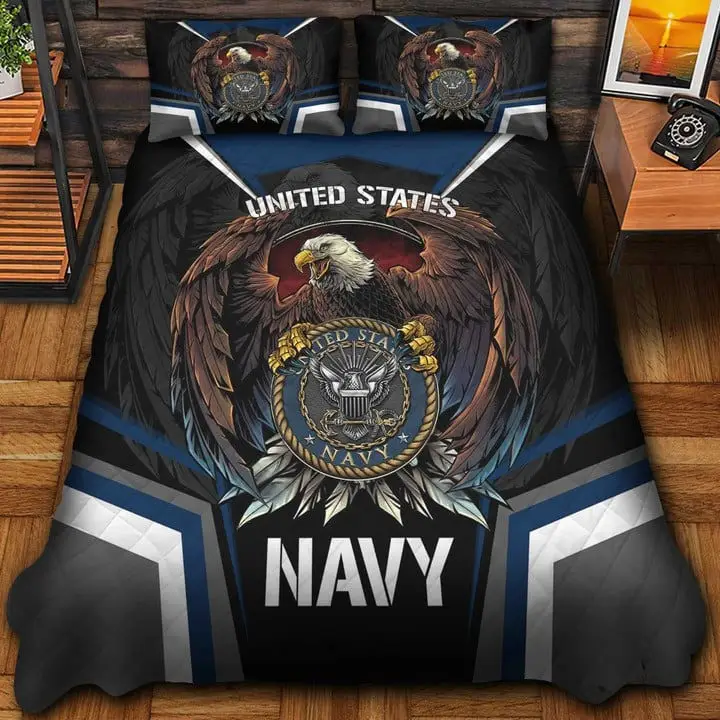 US Navy Veteran Quilted Bedding Set Duvet Cover Bedspread Bedroom Decor Gifts For Mom US Navy Veteran Quilted Bedding Set Duvet Cover Bedspread Bedroom Decor Gifts For Mom - Image 1