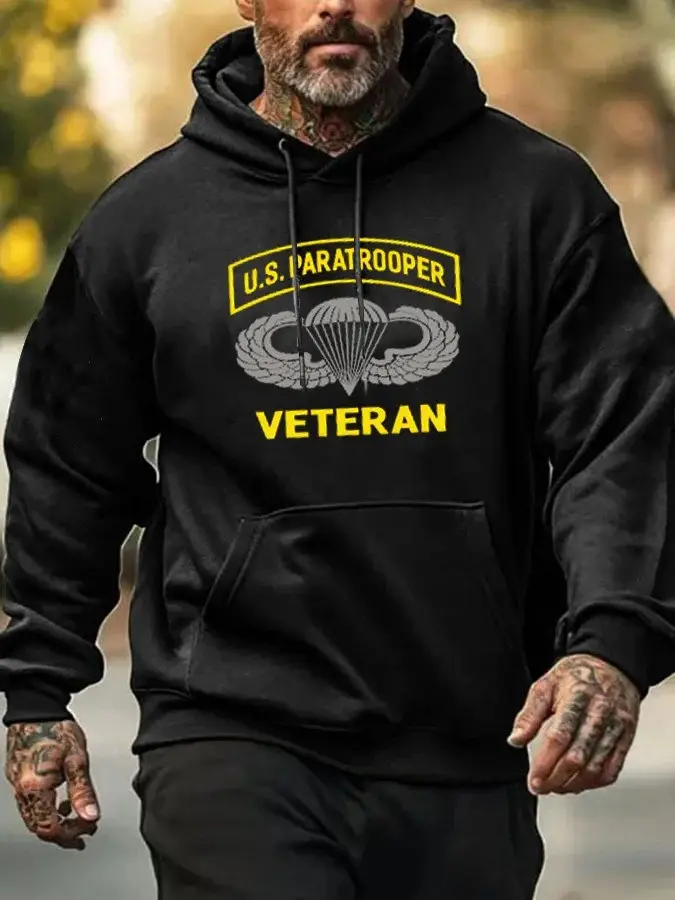 US Paratrooper Veteran Hoodie Military Airborne Clothing Father's Day Gifts For Veterans