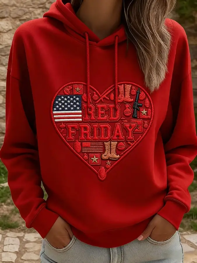 US RED Friday Hoodie Military Retirement Hooded Sweatshirt Army Retirement Gifts Idea