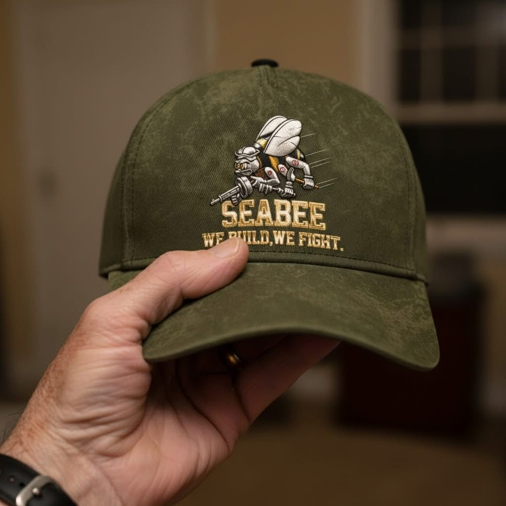 US Seabee Hat We Build We Fight Baseball Cap US Navy Seabees Merch Gifts For Veteran