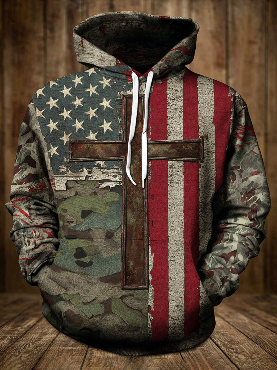 US Veteran 250Th Anniversary Camo Hoodie Faith American Flag Veteran Retirement Merch US Veteran 250Th Anniversary Camo Hoodie Faith American Flag Veteran Retirement Merch - Image 1