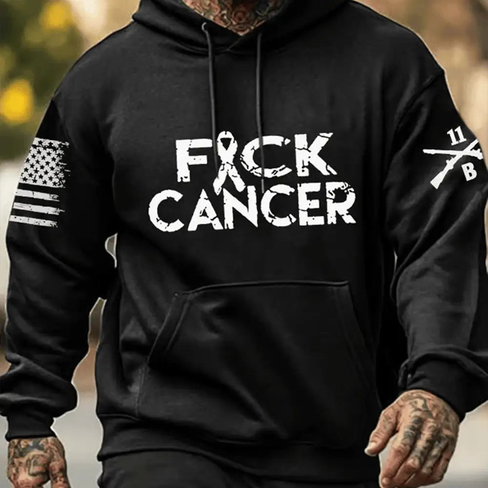 US Veteran Hoodie Fck Cancer Cancer Awareness Veteran Merch Best Veteran Gift Ideas US Veteran Hoodie Fck Cancer Cancer Awareness Veteran Merch Best Veteran Gift Ideas - Image 1
