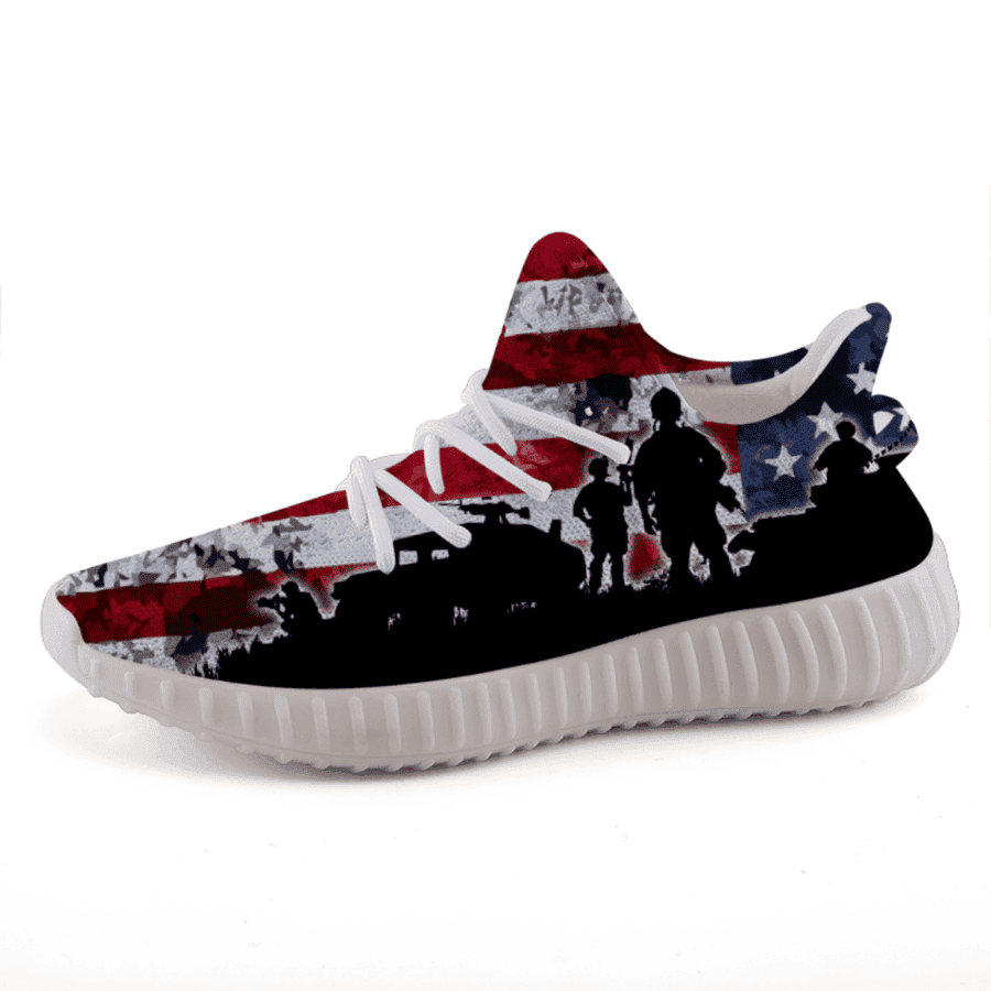 US Veteran Patriotic Shoes Old Vintage American Flag Sneakers Patriots Merch Gifts For Veterans -WearandDecor