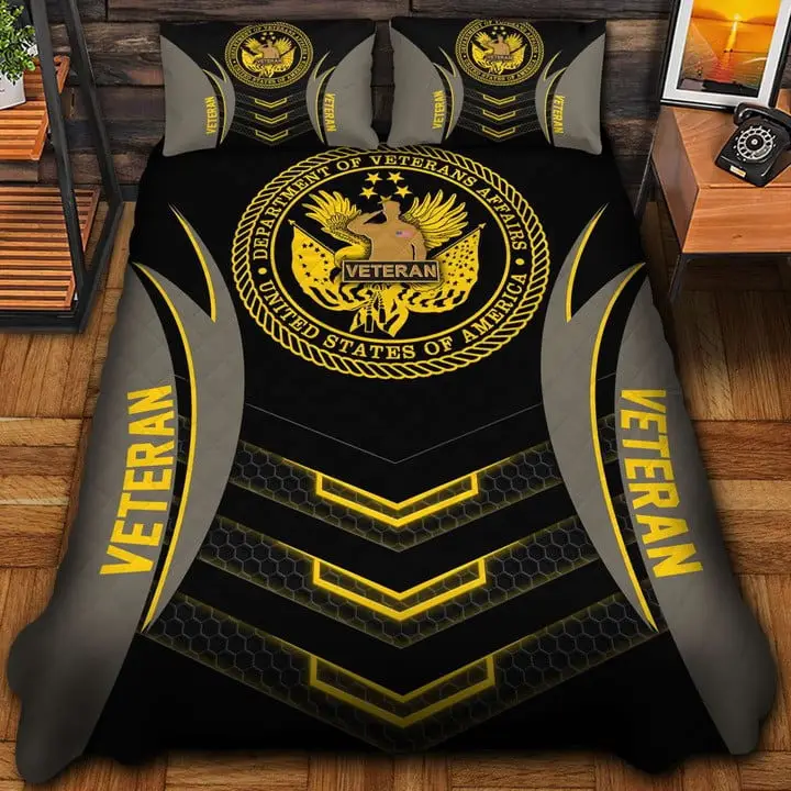 US Veteran Quilted Bedding Set Duvet Cover Bedspread Department Of Veterans Affairs Gift Ideas