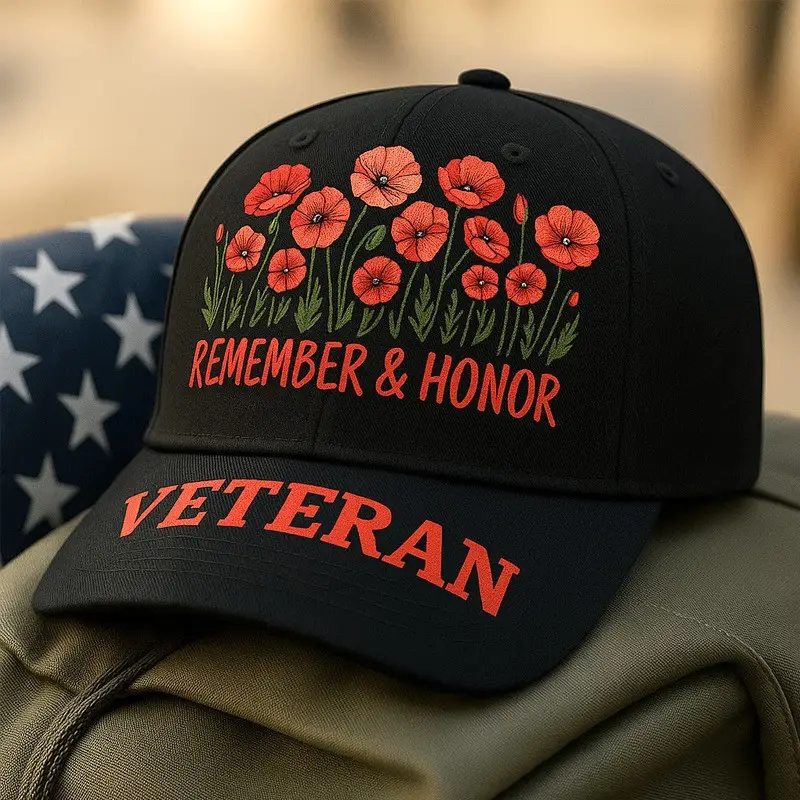 US Veteran Remember And Honor Hat Unique Flower Honor Veteran Force Unique Idea Gifts
