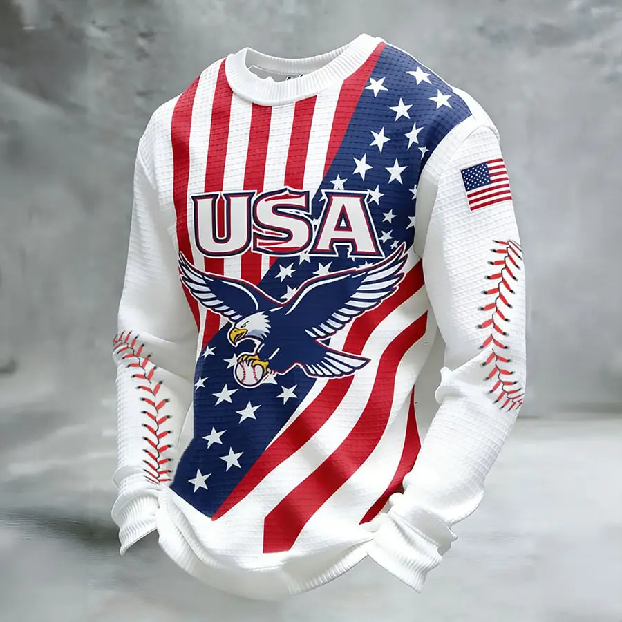 USA 2026 World Baseball Classic Long Sleeve Shirt American Flag USA Baseball Apparel USA 2026 World Baseball Classic Long Sleeve Shirt American Flag USA Baseball Apparel - Image 1