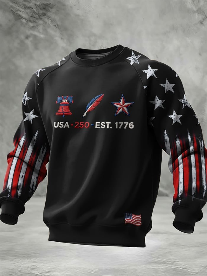 USA 250 Est 1776 Sweatshirt 4Th Of July Clothes Patriotic Gift For Men