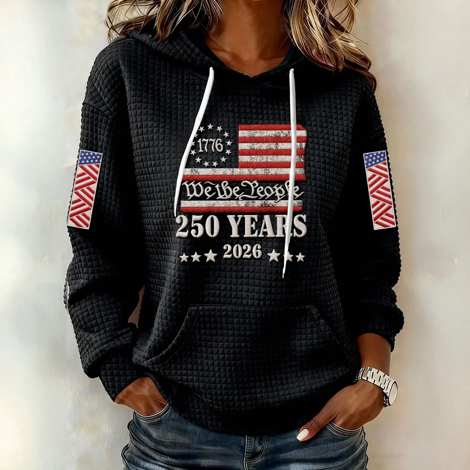 USA 250 Years 1776 2026 We The Peoplw Hoodie Fourth Of July Hooded Sweatshirt