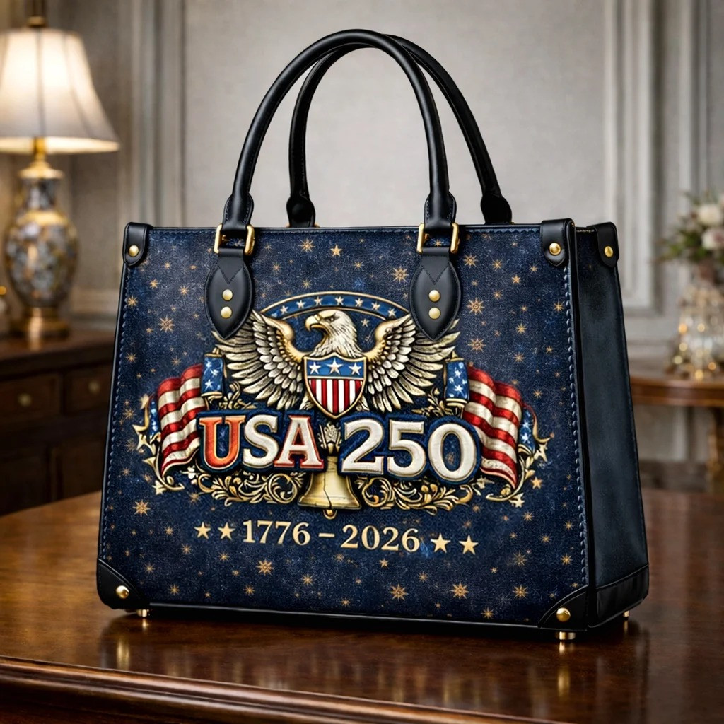 USA 250 Years Eagle Patriotic Leather Handbag American Flag Freedom Bag Gift For Her