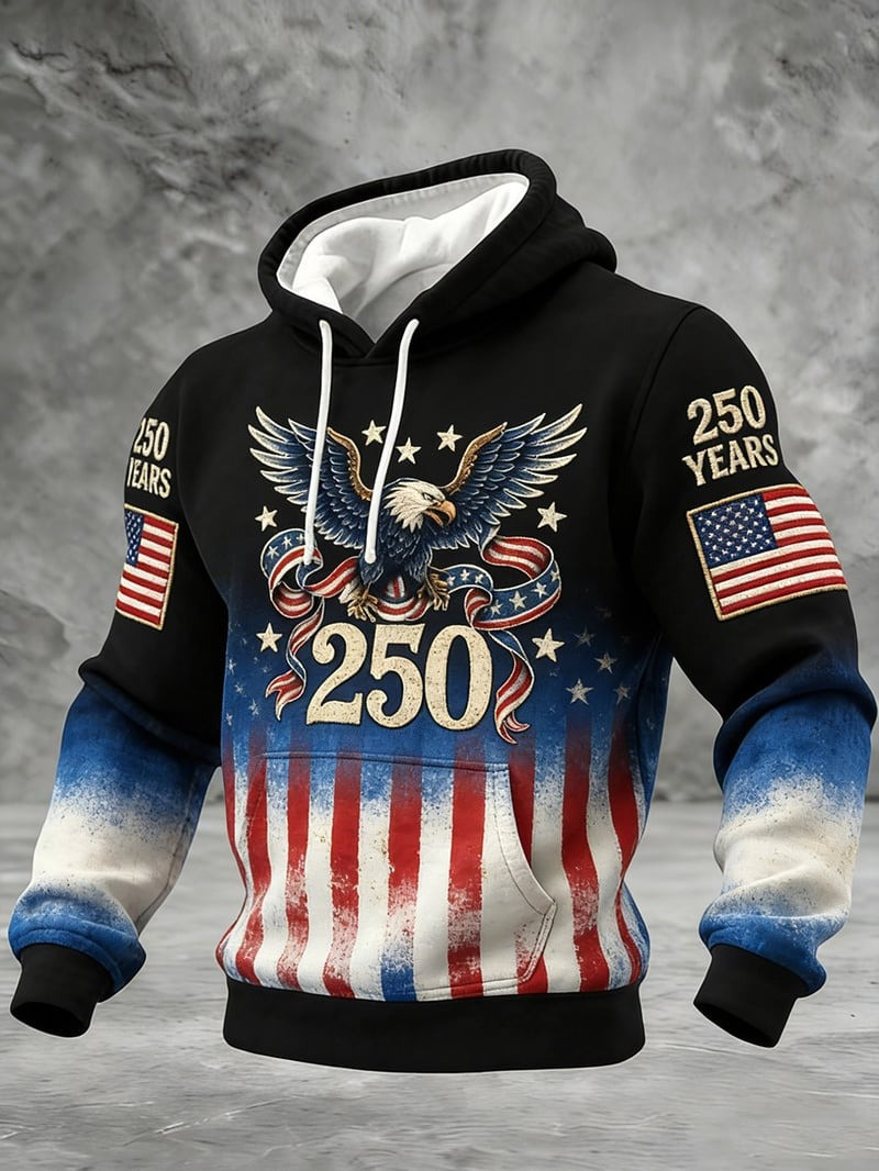 USA 250 Years Hoodie 1776 2026 Anniversary Apparel Patriotic Gifts For Him