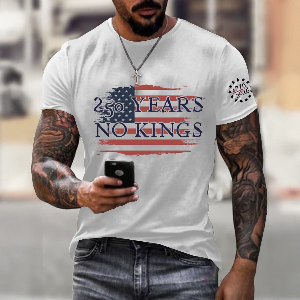 USA 250 Years No Kings T-Shirt American Flag Anti ICE Shirt Protest Clothing USA 250 Years No Kings T-Shirt American Flag Anti ICE Shirt Protest Clothing - Image 1