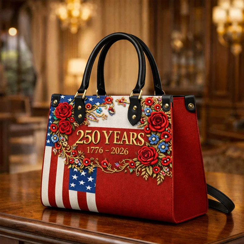 USA 250 Years Of America Leather Bag July 4 1776 July 4 2026 Handbag Best Patriotic Gifts