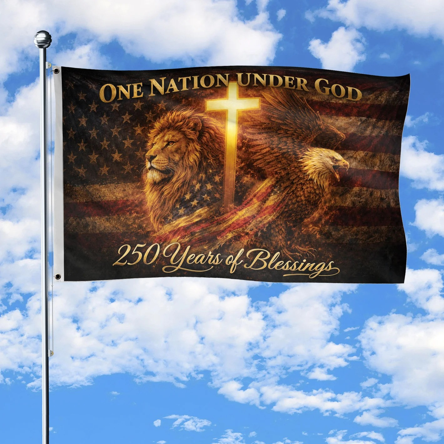 USA 250 Years Of Blessings Flag 4Th Of July Party Decorations Patriotic Gifts Idea