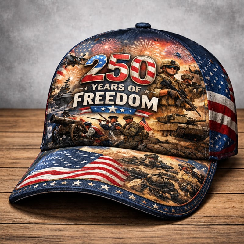 USA 250 Years Of Freedom 1776 2026 Hat Best 4Th Of July Merch Patriotic Gift For Him USA 250 Years Of Freedom 1776 2026 Hat Best 4Th Of July Merch Patriotic Gift For Him - Image 1