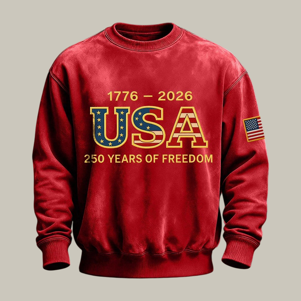 USA 250 Years Of Freedom 1776 2026 Sweatshirt July 4 Apparel Gift For Husband USA 250 Years Of Freedom 1776 2026 Sweatshirt July 4 Apparel Gift For Husband - Image 1