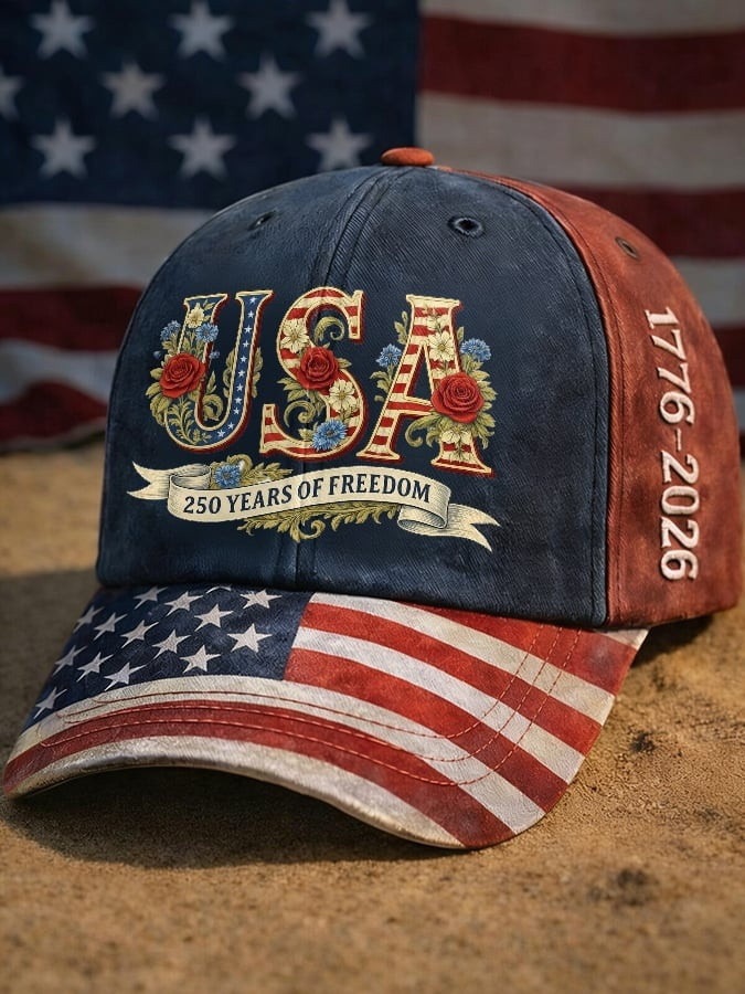 USA 250 Years Of Freedom Hat 1776 2026 Floral American Flag Cap Patriotic Gifts For Mother