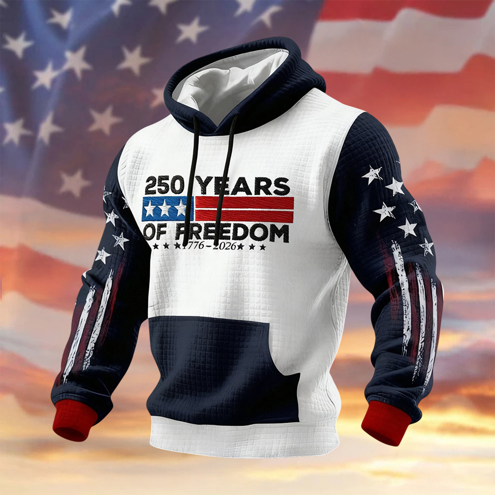 USA 250 Years Of Freedom Hoodie American 250 Years Birthday Hooded Sweatshirt USA 250 Years Of Freedom Hoodie American 250 Years Birthday Hooded Sweatshirt - Image 1