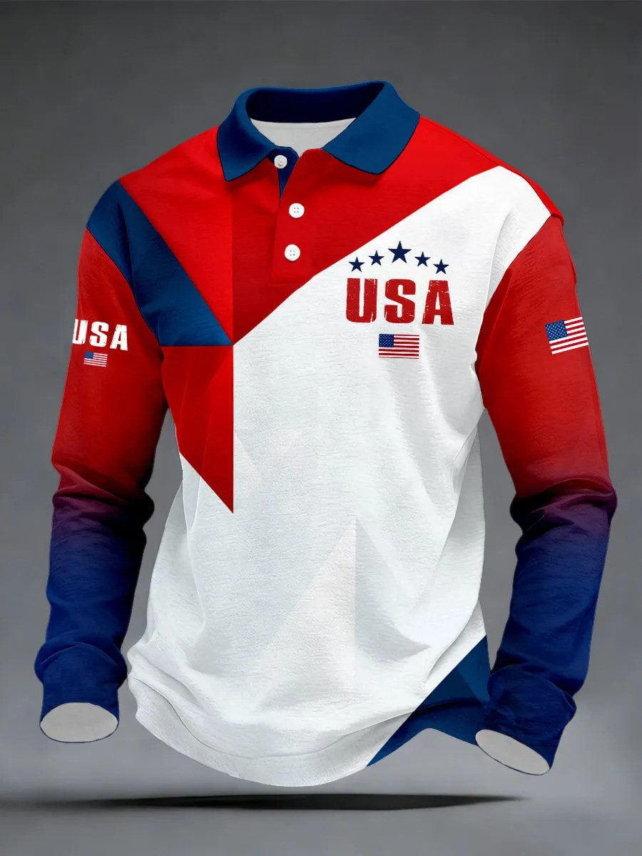 USA 250 Years Of Freedom Polo Long Sleeve Shirt We The People Unique Patriotic Gifts