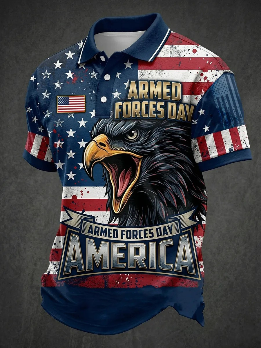 USA 250 Years Of Freedom Polo Shirt Armed Forces Day Apparel Gifts For Dad