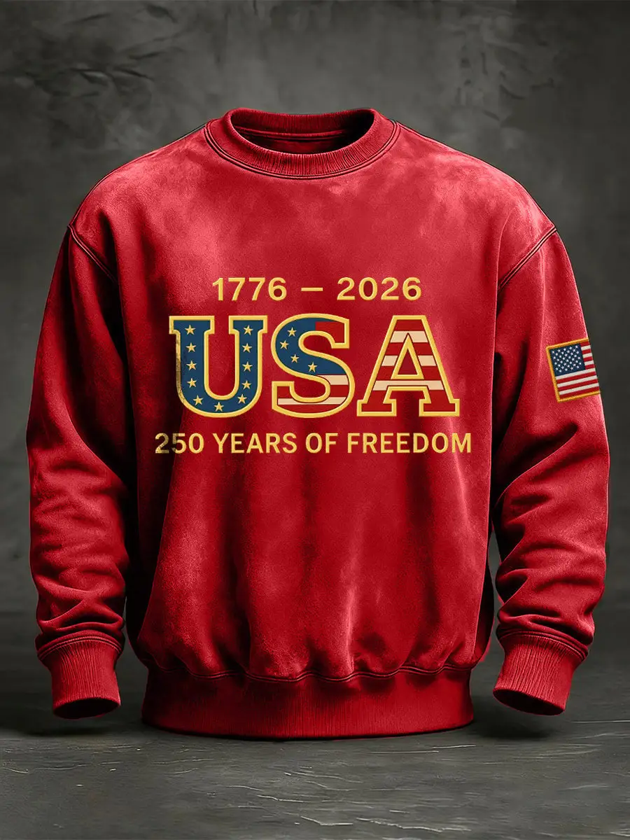 USA 250 Years Of Freedom Sweatshirt 1776 2026 Small Merchandise Gifts For Veterans Day