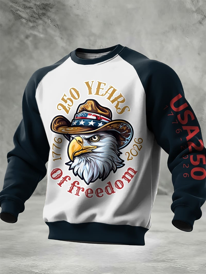 USA 250 Years Of Freedom Sweatshirt Patriotic USA250 1776 2026 Eagle Merch Gift For Him