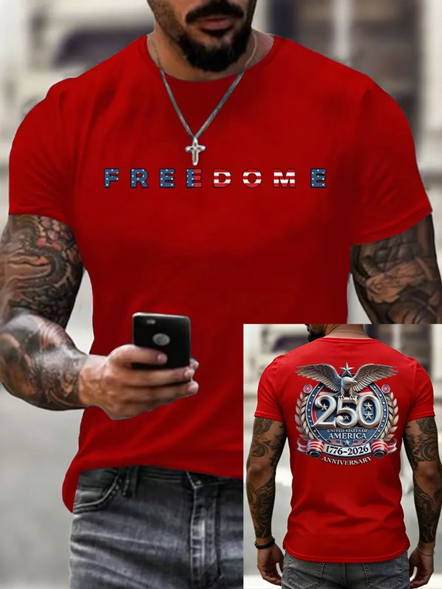 USA 250 Years Of Freedom T-Shirt 4Th Of July Apparel Patriotic Themed Gifts