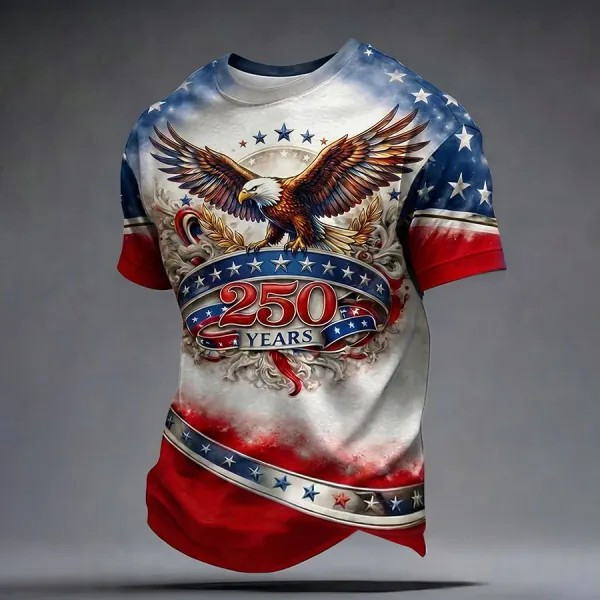 USA 250 Years Of Freedom T-Shirt America's 250th Anniversary Clothing Gift For Men