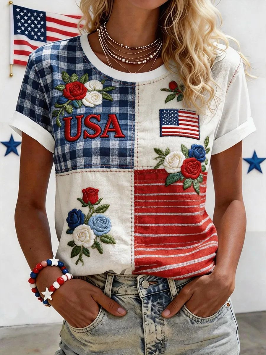 USA 250 Years Of Freedom T-Shirt USA Inspired Floral Clothes Unique Gifts For Her