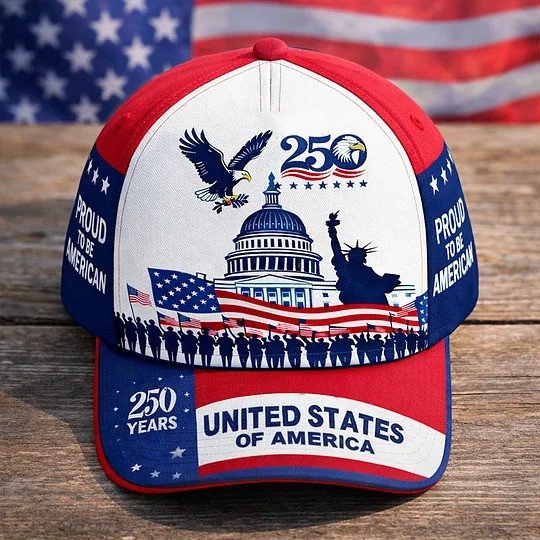 USA 250 Years Patriotic Hat American Flag Eagle Independence Day Baseball Cap Gift For Dad