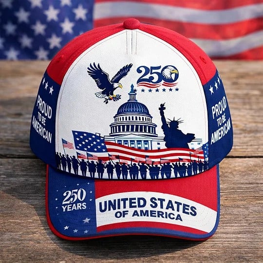 USA 250 Years Patriotic Hat American Flag Eagle Independence Day Baseball Cap Gift For Dad