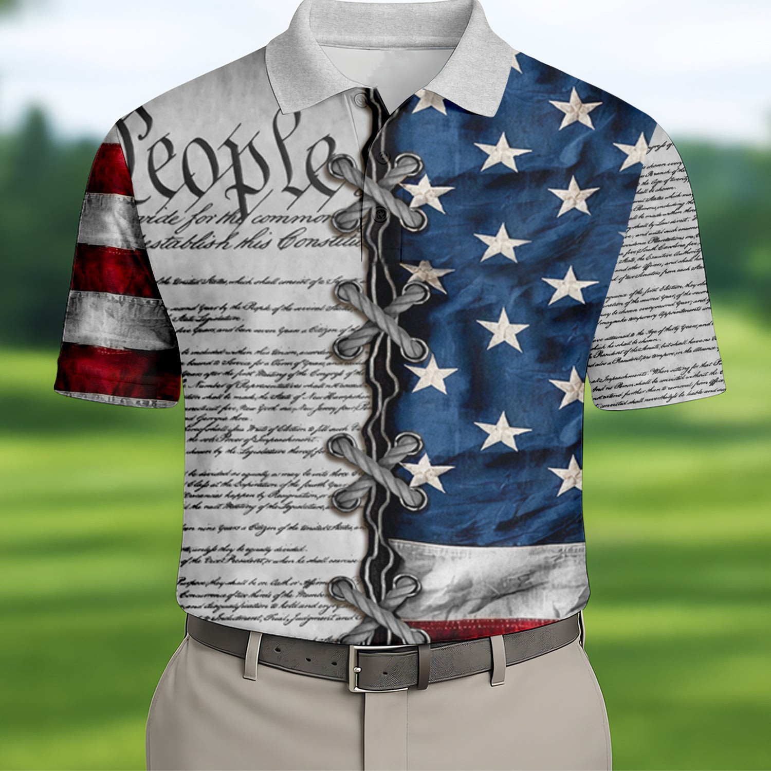 USA 250 Years Polo Shirt Patriotic We The People Clothing Dad Birthday Gifts