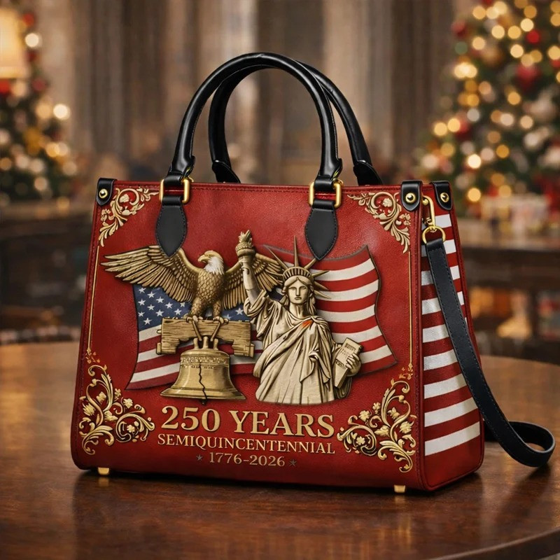 USA 250 Years Statue Of Liberty Leather Handbag Patriotic USA Flag Bag Gift For Her