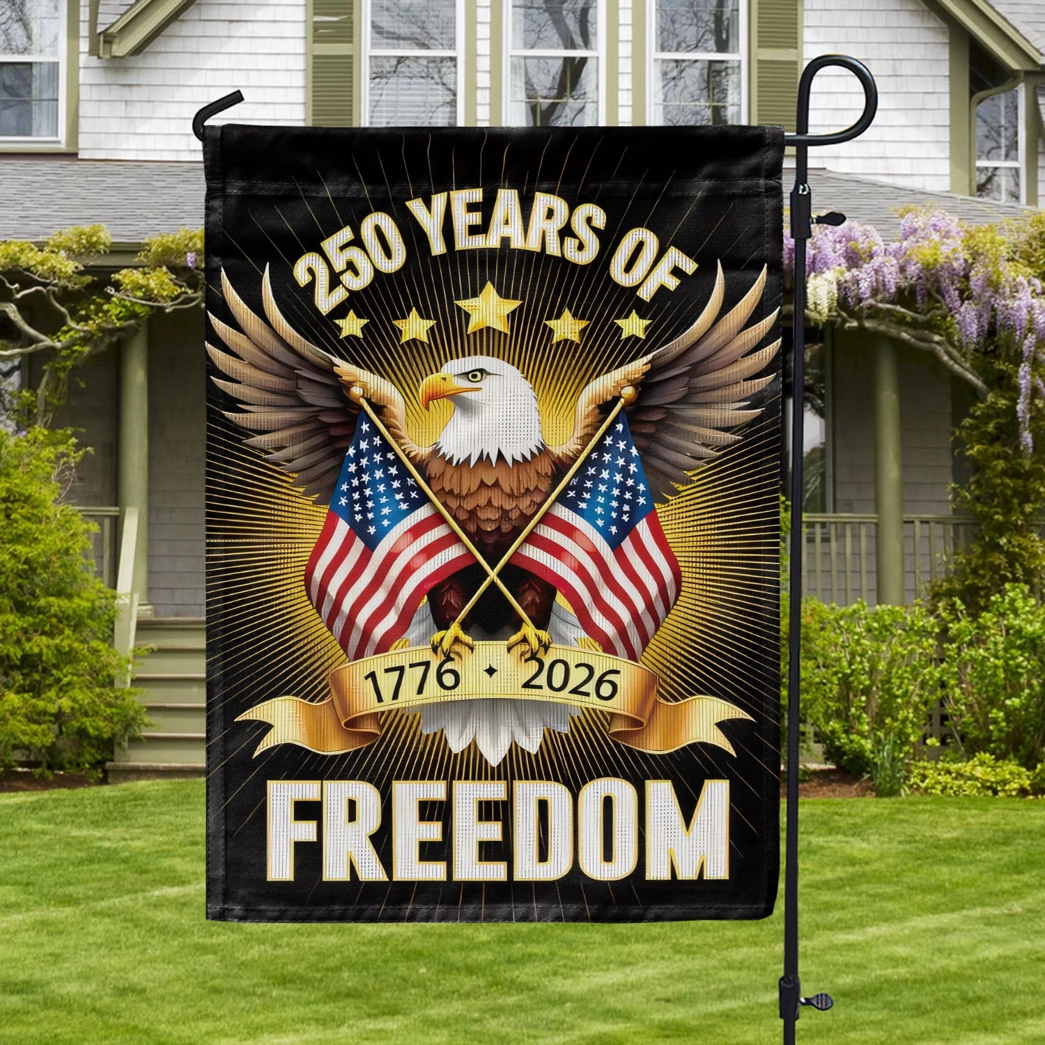 USA 250 Years Strong Flag Liberty Endures Patriotic Holiday Home Decor