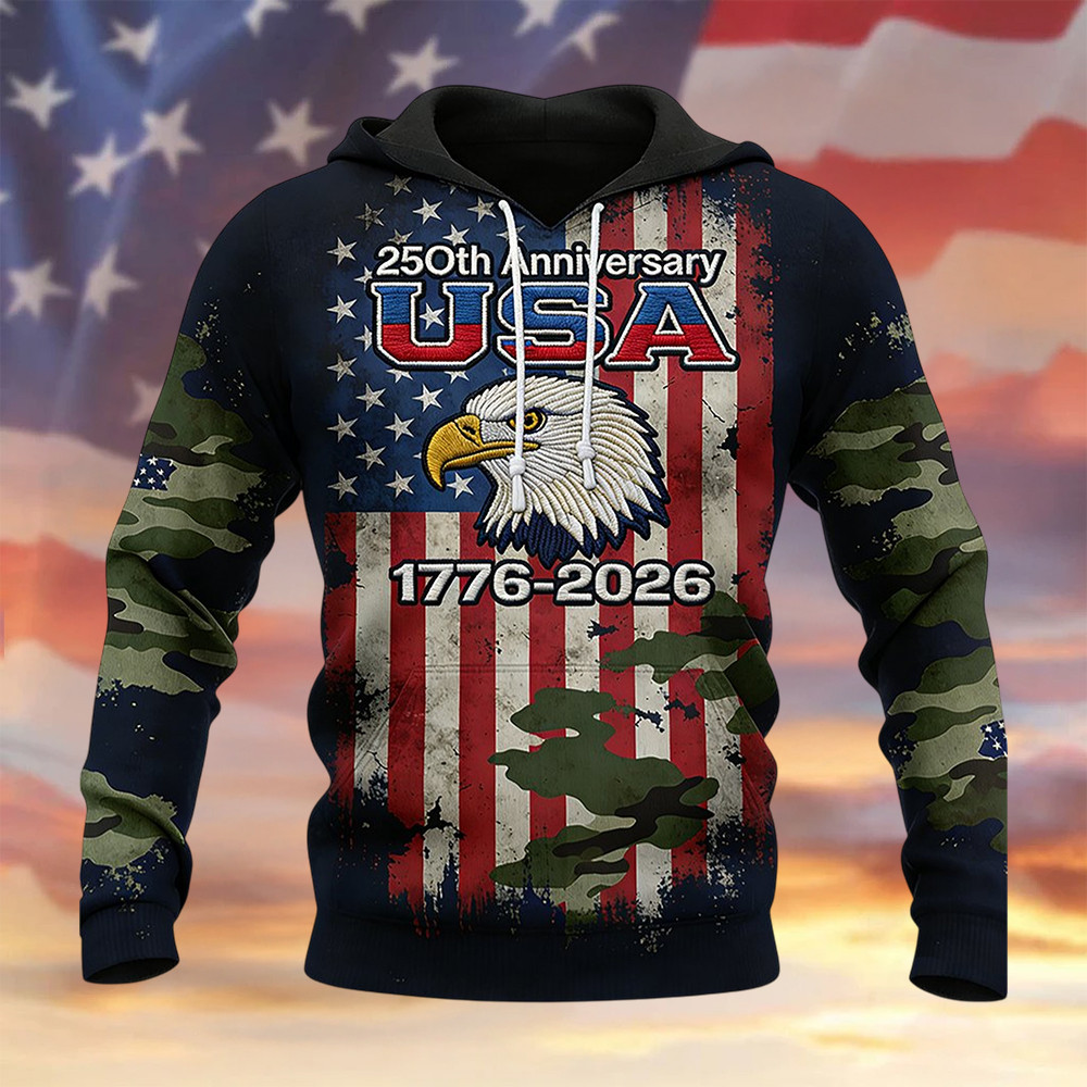 USA 250Th Anniversary 1776 2026 Eagle Hoodie American Flag Apparel Patriotic Gift For Men USA 250Th Anniversary 1776 2026 Eagle Hoodie American Flag Apparel Patriotic Gift For Men - Image 1