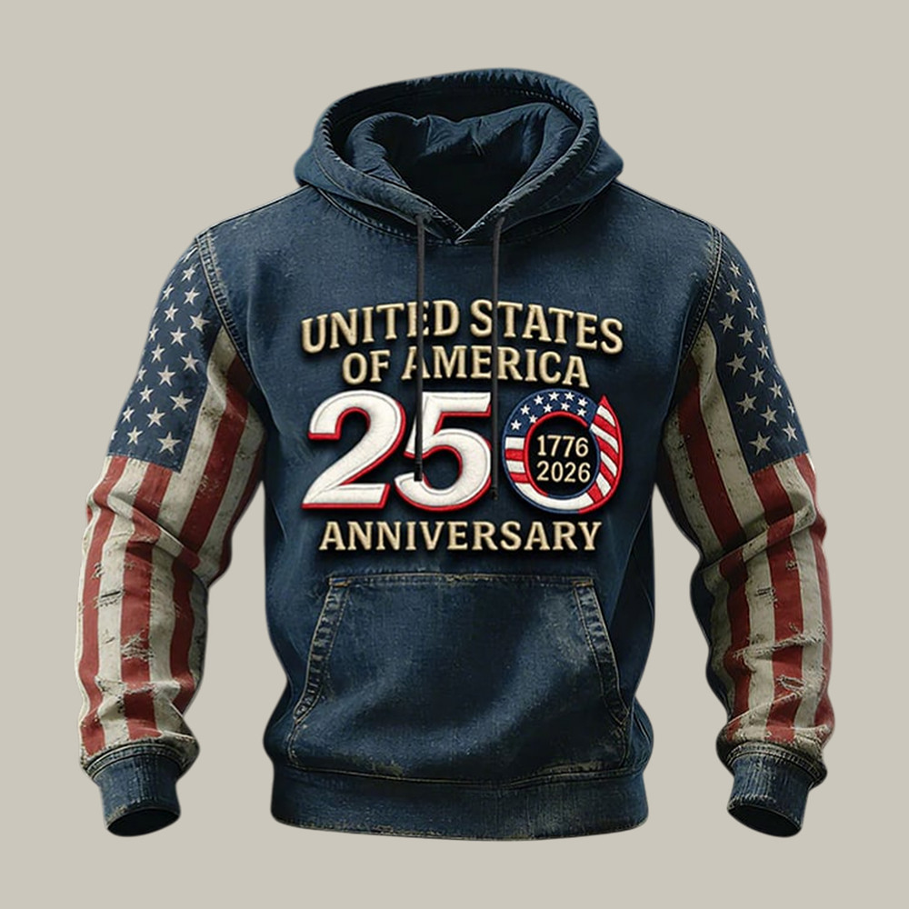 USA 250th Anniversary 1776 2026 Hoodie July 4th Hooded Sweatshirt Patriotic Present Idea USA 250th Anniversary 1776 2026 Hoodie July 4th Hooded Sweatshirt Patriotic Present Idea - Image 1
