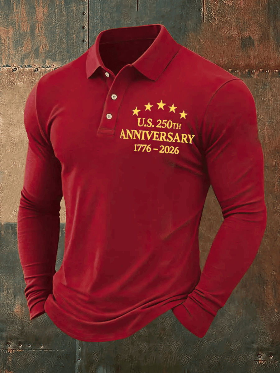 USA 250Th Anniversary 1776 2026 Polo Long Sleeve Shirt America's Birthday Merch Gifts For Dad USA 250Th Anniversary 1776 2026 Polo Long Sleeve Shirt America's Birthday Merch Gifts For Dad - Image 1