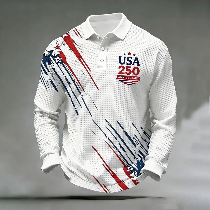 USA 250Th Anniversary 1776 2026 Polo Long Sleeve Shirt Semiquincentennial Merch July 4Th Present