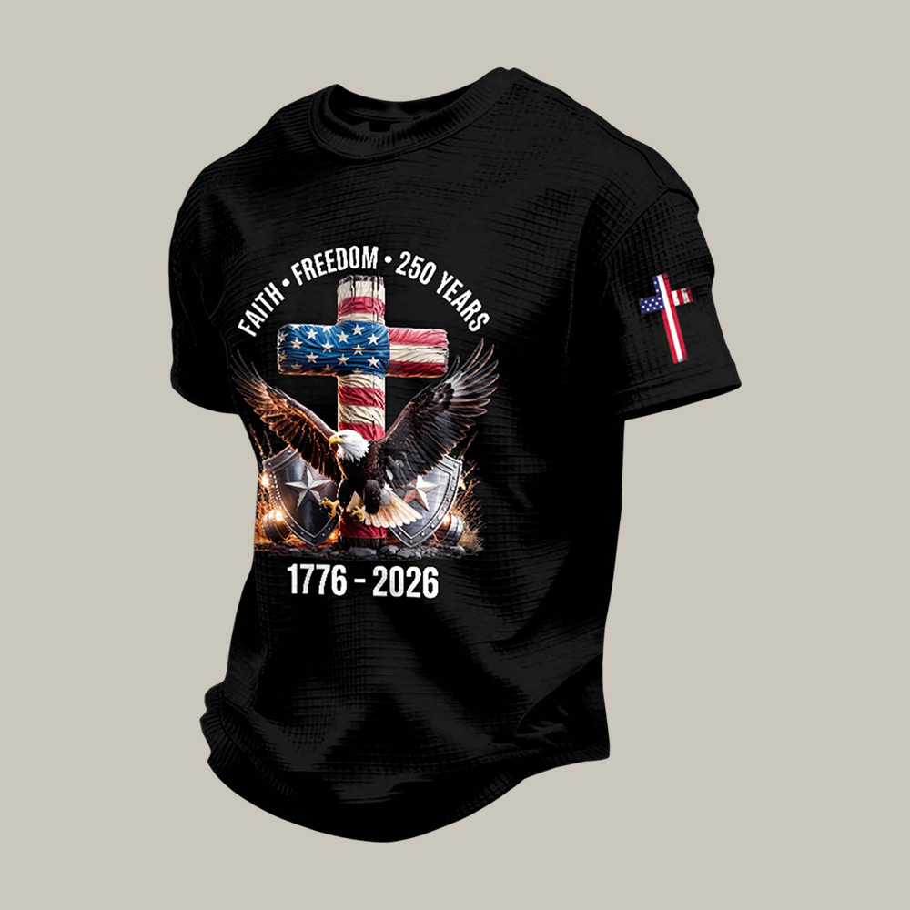 USA 250th Anniversary 1776 2026 T-Shirt American Eagle Shirt Faith Gift For Patriotic People USA 250th Anniversary 1776 2026 T-Shirt American Eagle Shirt Faith Gift For Patriotic People - Image 1