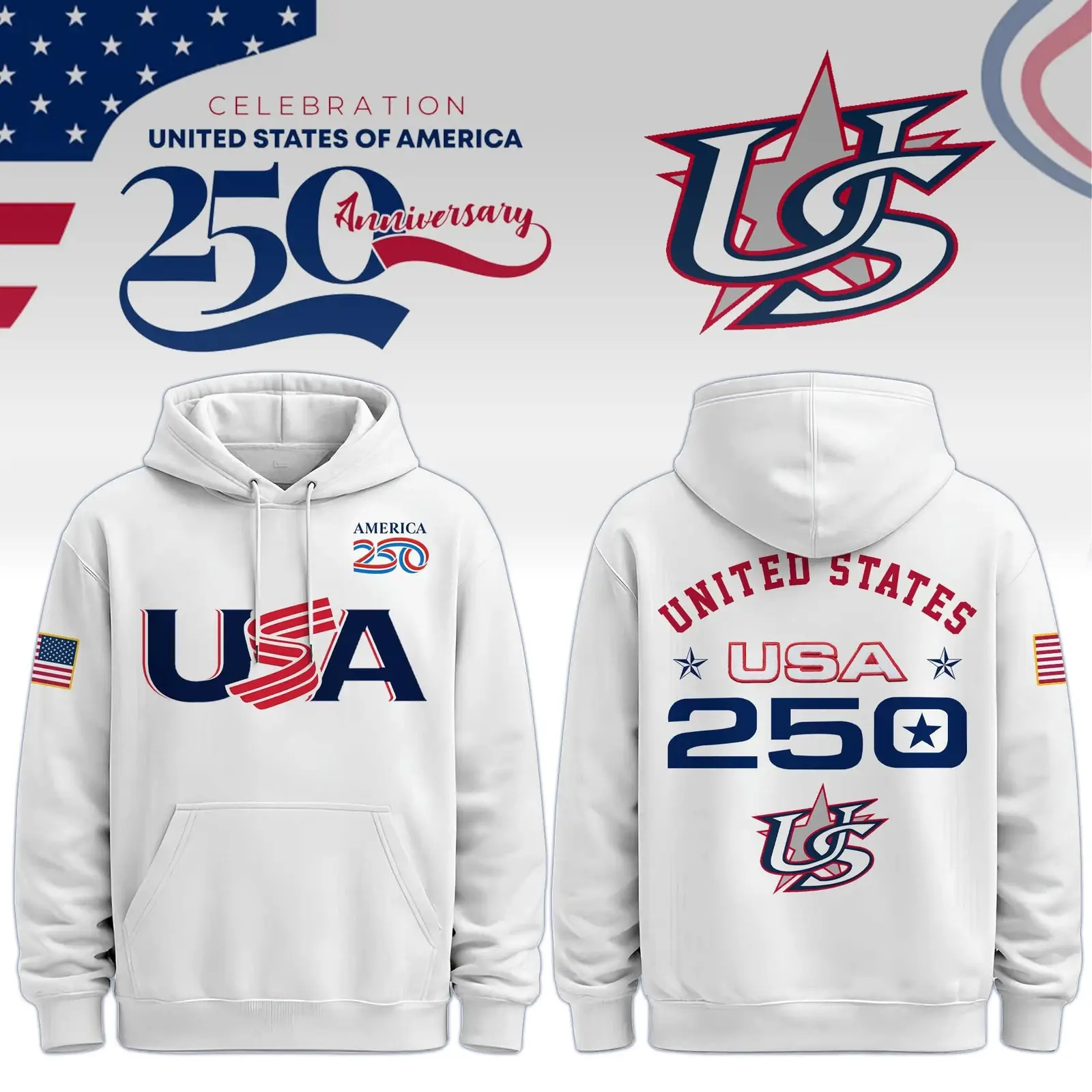 USA 250th Anniversary Baseball Hoodie USA WBC 2026 Clothing Gift for Patriots