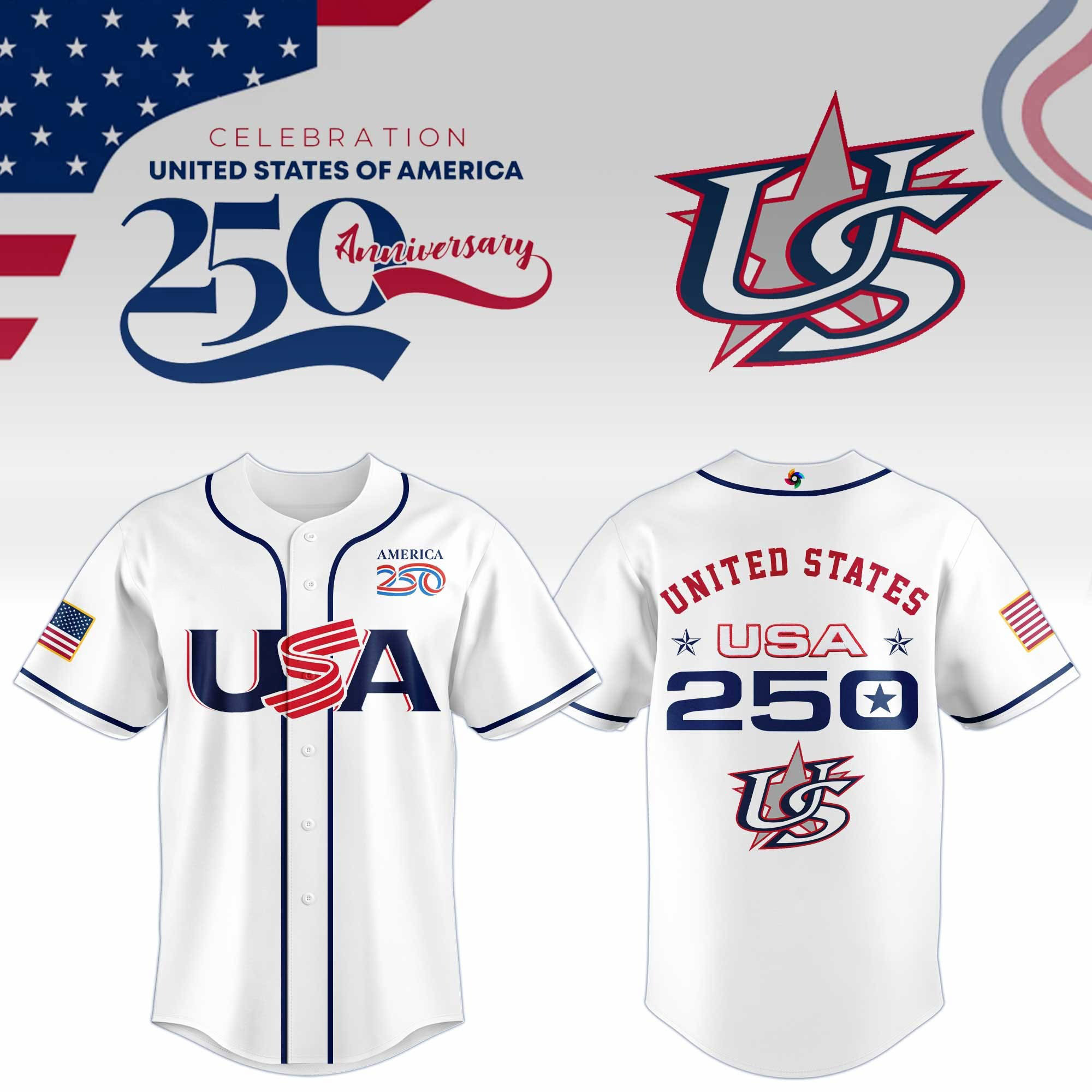 USA 250th Anniversary Baseball Jersey USA WBC 2026 Clothing Gift for Husband