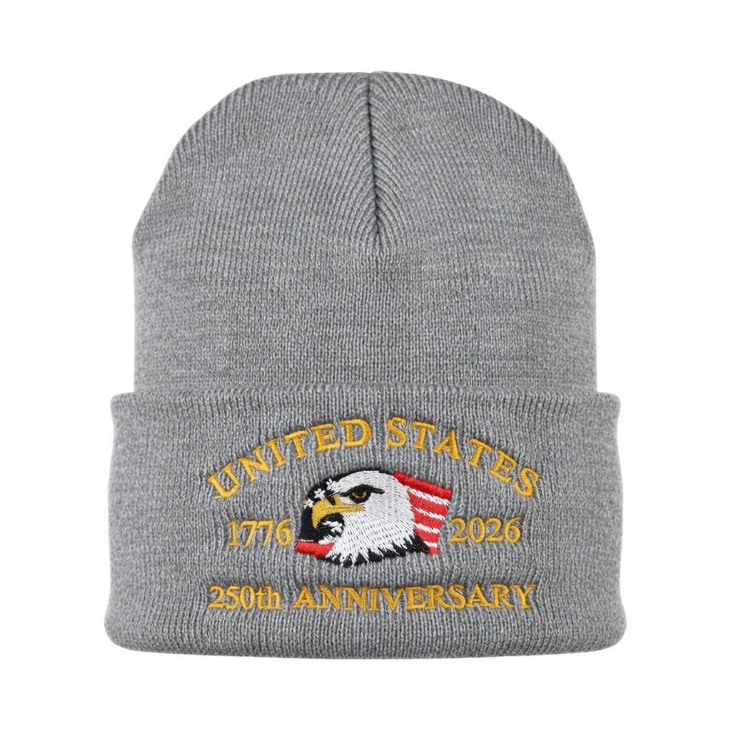 USA 250th Anniversary Beanie Hat Patriotic Bald Eagle Merchandise Patriotic Gifts For Brother USA 250th Anniversary Beanie Hat Patriotic Bald Eagle Merchandise Patriotic Gifts For Brother - Image 1