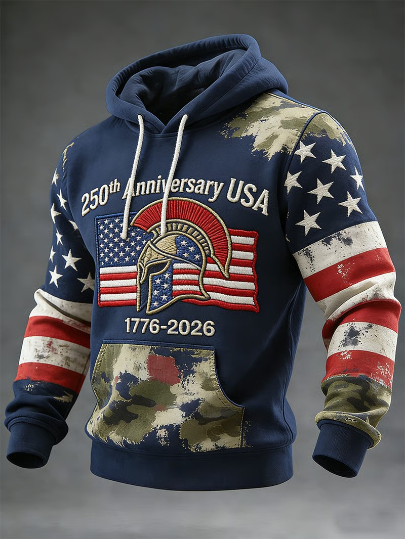 USA 250Th Anniversary Camo Hoodie 4Th Of July Hoodie Patriotic Gifts Idea For Men